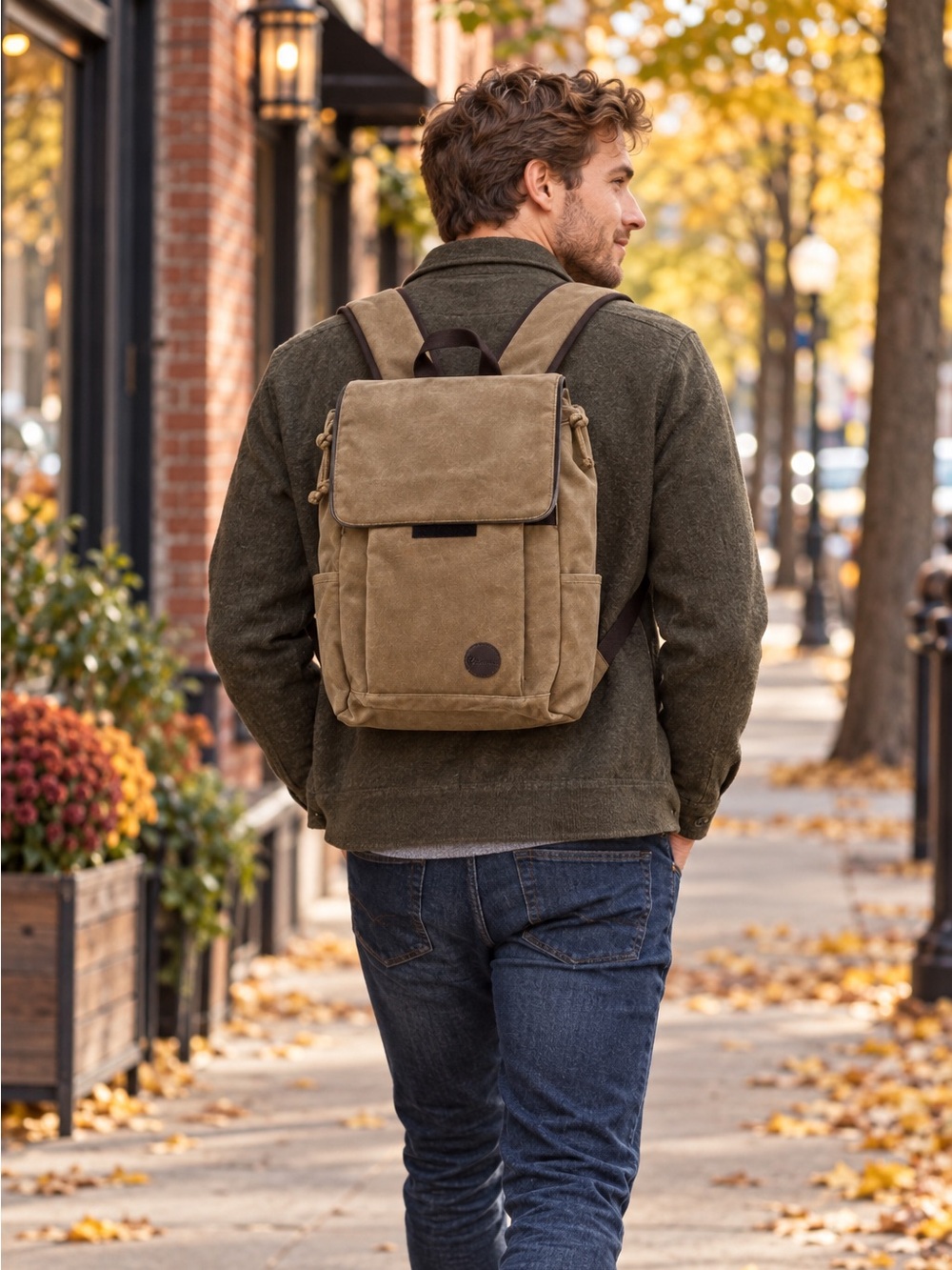 Khaki Canvas Backpack – New With Tags
Canvas Men's Backpack